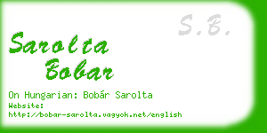 sarolta bobar business card