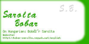 sarolta bobar business card